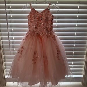 Pink Floral Embellished Dress